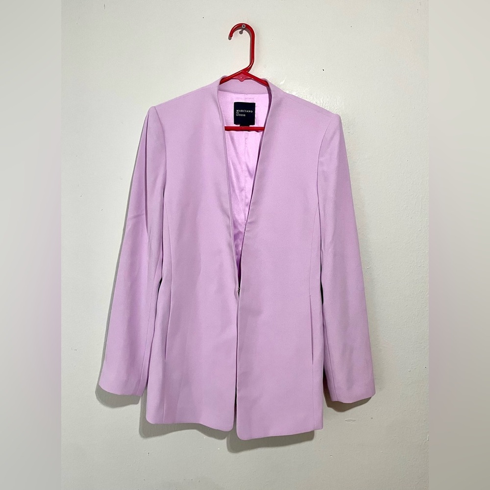 Marciano by Guess Light Purple Work Office Blazer Size Large‎ Tie Back Pockets